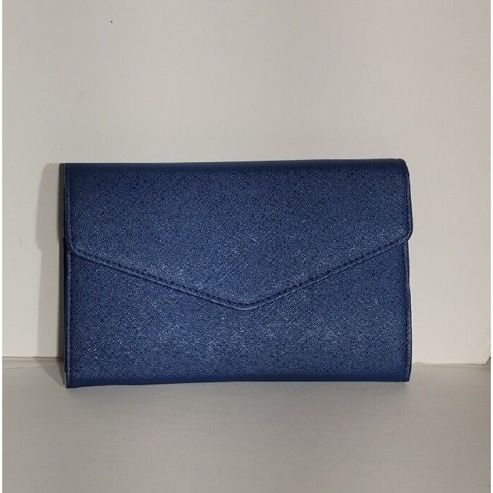 NWOT Casamonal Cobal Royal Navy Blue Envelope Wallet OS RFID Blocking Snap Clos